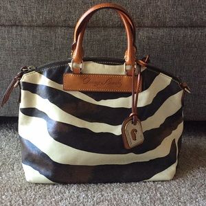 Dooney and Bourke zebra print leather handbag
